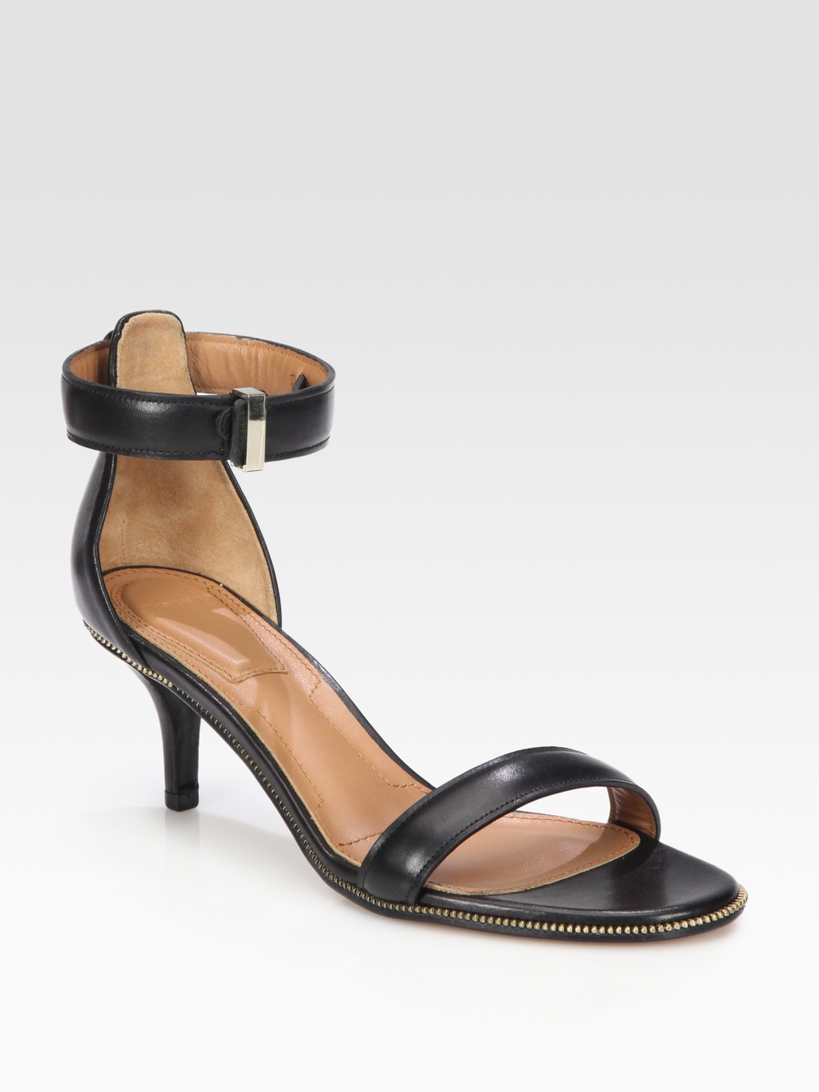 Givenchy Leather Zipper Ankle Strap Sandals in Black Lyst