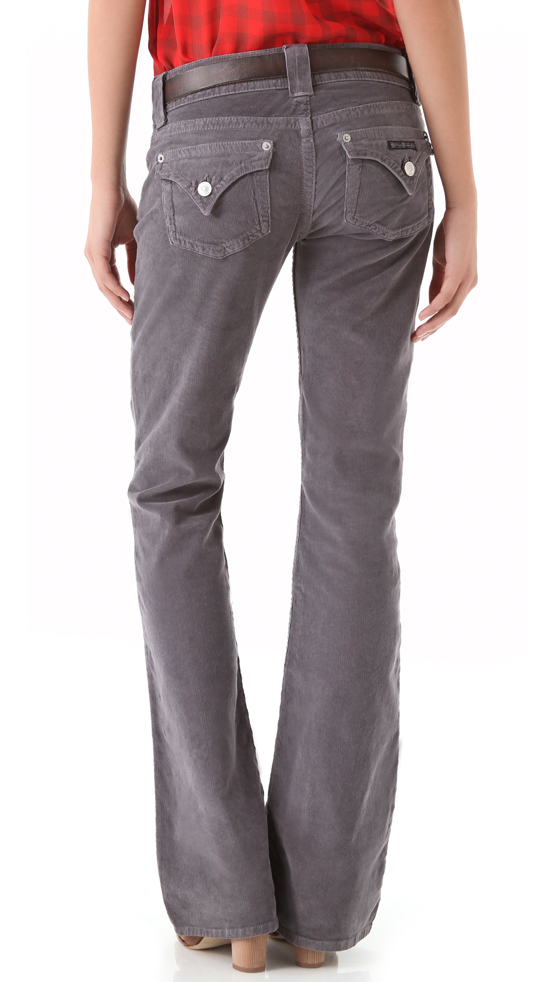 Hudson Jeans Signature Boot Cut Corduroy Pants in Gray - Lyst