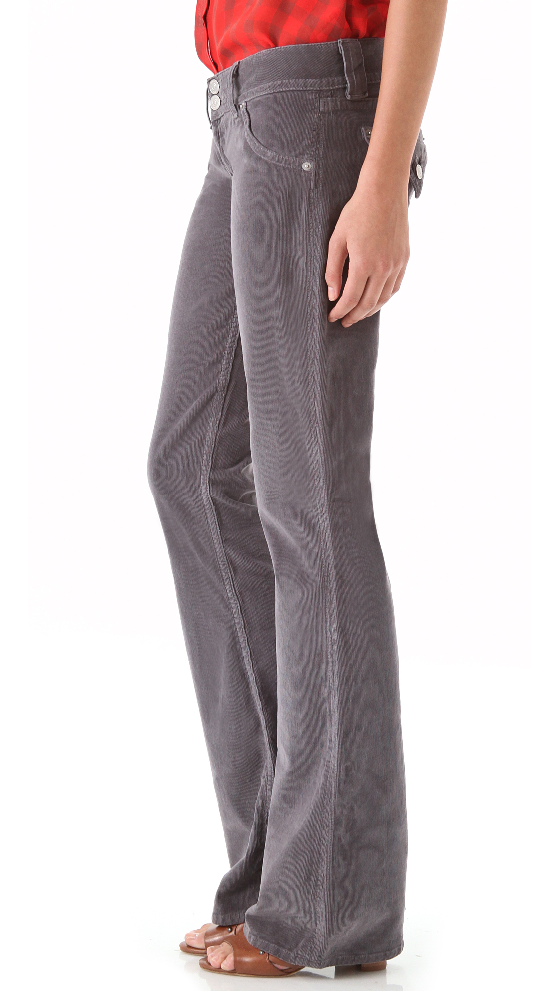 Hudson Jeans Signature Boot Cut Corduroy Pants in Gray - Lyst