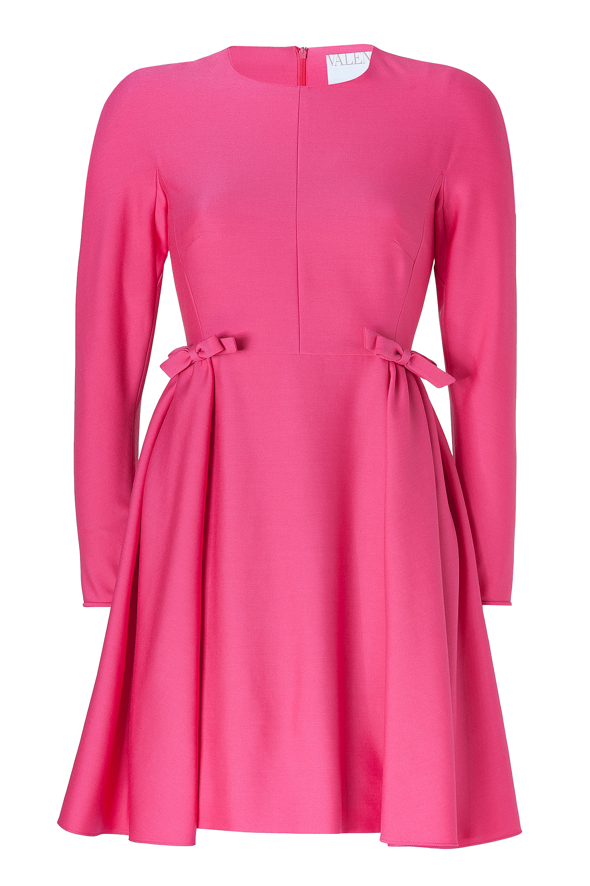 Lyst Valentino Fuchsia Long Sleeve Wool Dress with Bows in Pink