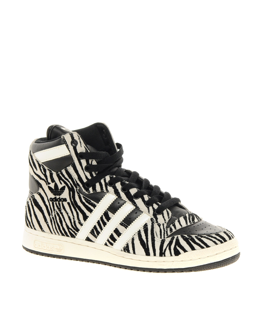Lyst Adidas Decade Animal Print High Top Trainers in Black