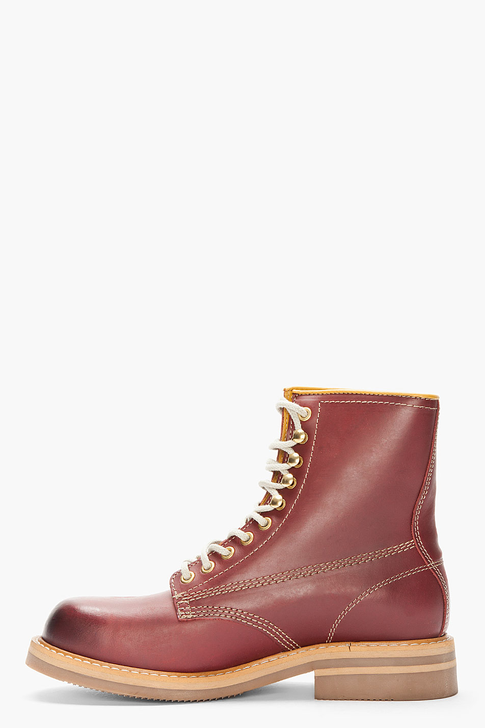 DIESEL Burgundy Leather Skillo Boots in Red for Men Lyst