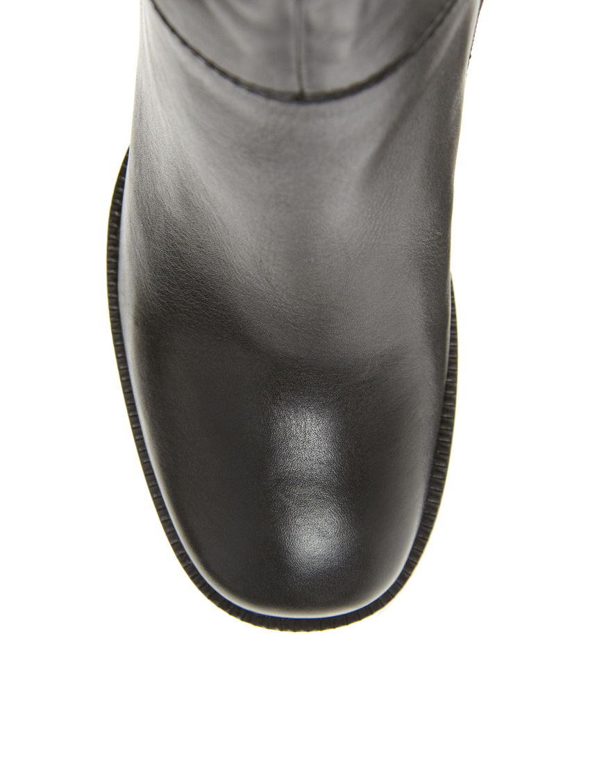 ASOS Asos Cinnamon Leather Knee High Boots in Black Lyst