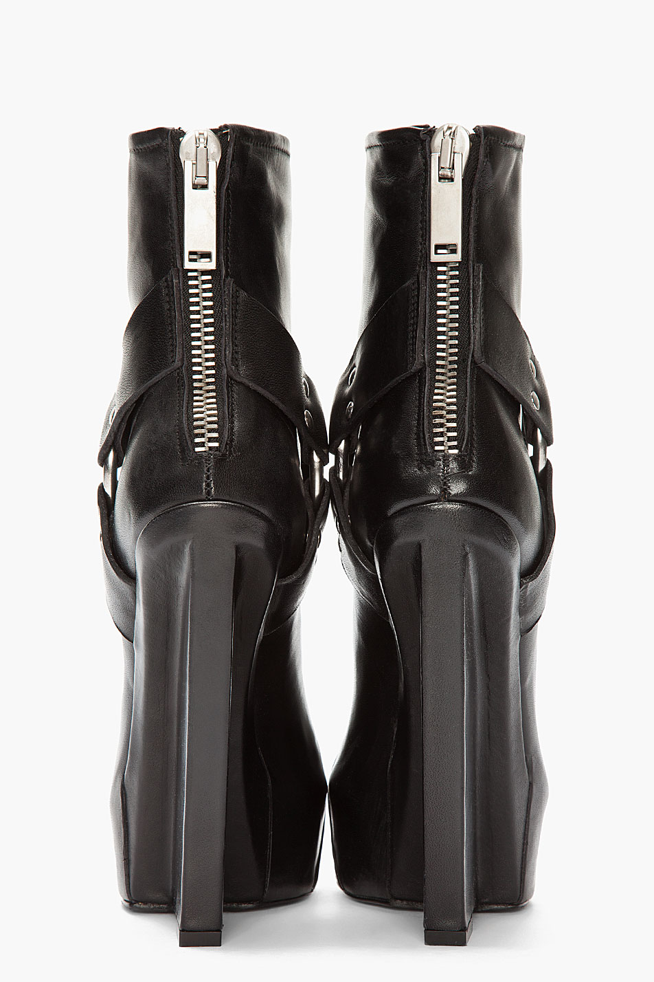 Gareth Pugh Black Platform Harness Boots - Lyst