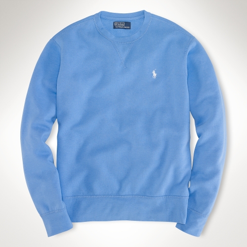 Polo Ralph Lauren Solid Crewneck Sweatshirt in Blue for Men - Lyst