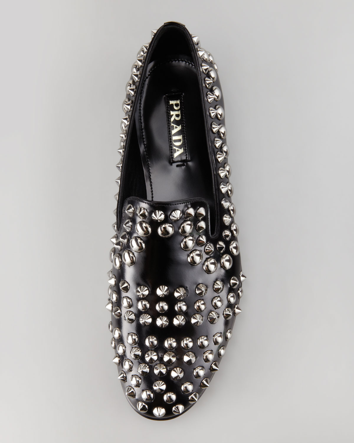 prada studded loafers
