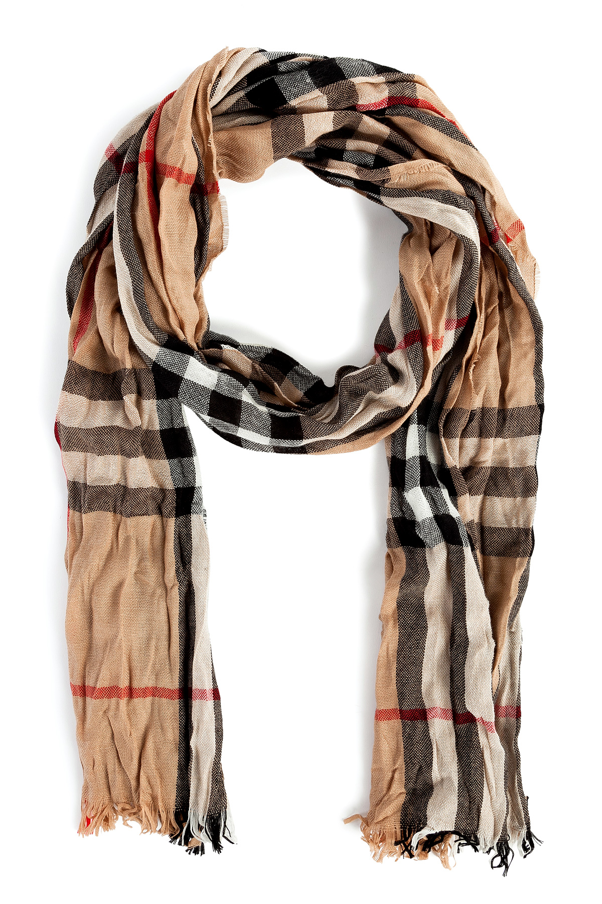 Burberry Checked Scarf in Natural for Men Lyst