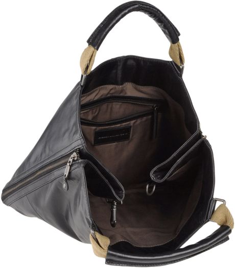 Diesel Black Gold Large Leather Bag in Black | Lyst