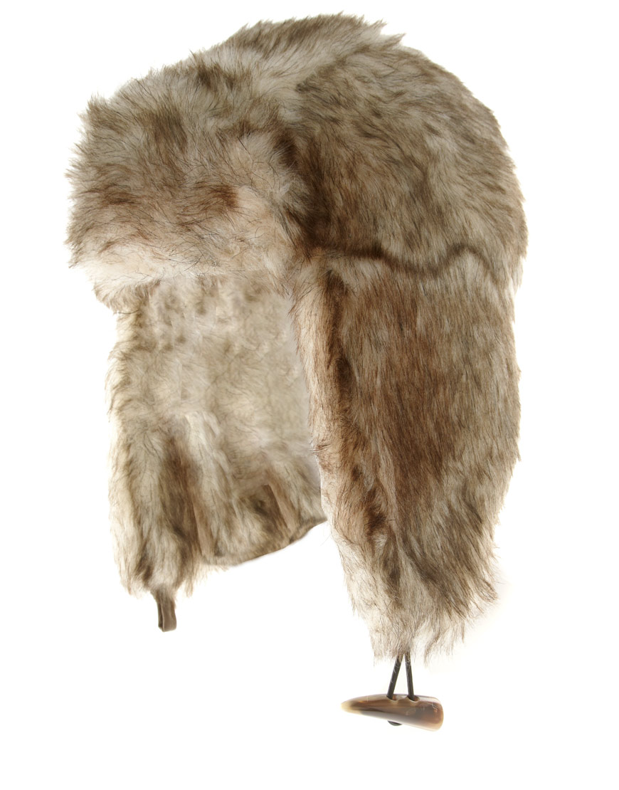 ASOS All Over Fur Trapper Hat in Beige (Natural) for Men Lyst