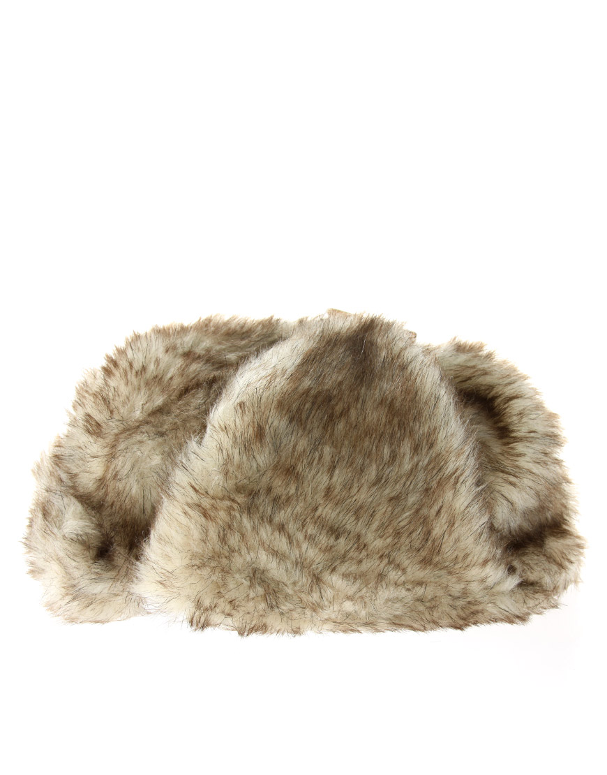 ASOS All Over Fur Trapper Hat in Beige (Natural) for Men - Lyst