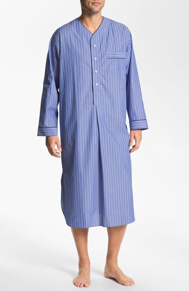 Brooks Brothers Ground Stripe Nightshirt in Blue for Men | Lyst