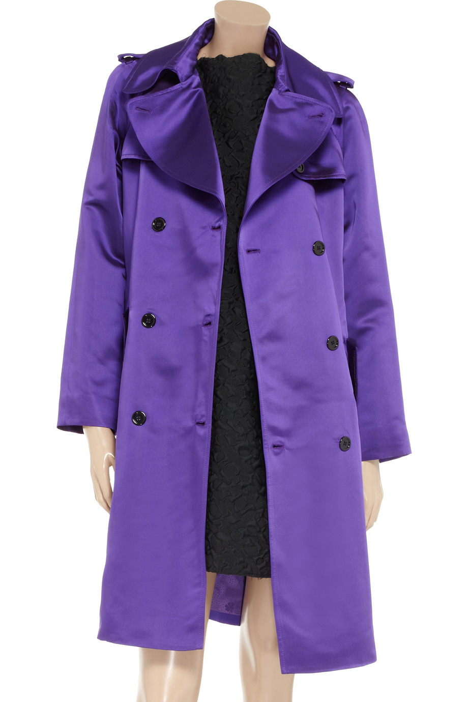 Dolce & Gabbana Satintwill Trench Coat in Violet (Purple) - Lyst