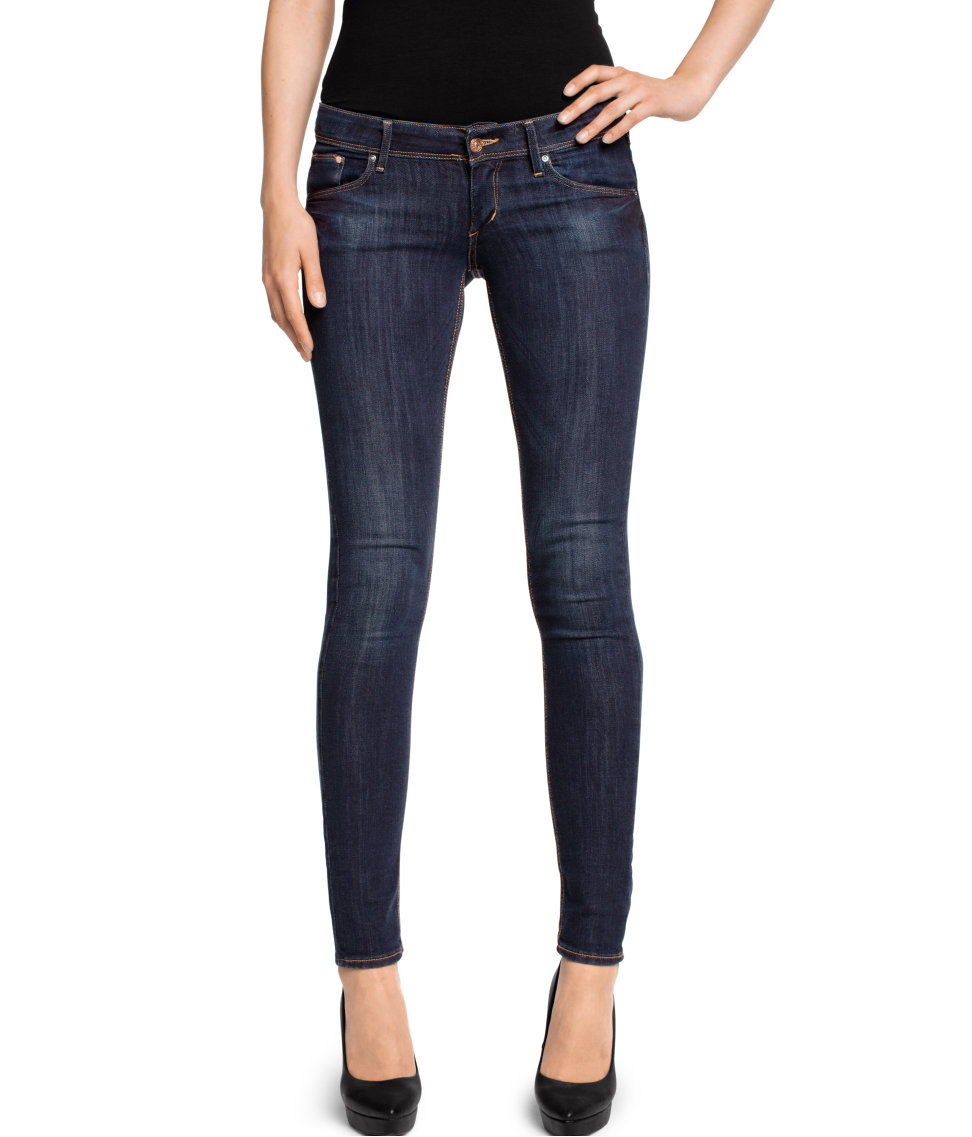 H&M Super Skinny Super Low Jeans in Denim (Blue) - Lyst