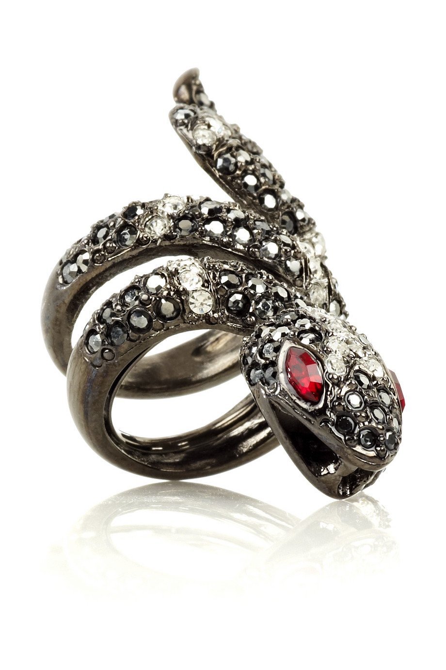 Lyst Jay Lane Gunmetalplated Swarovski Crystal Snake Ring in