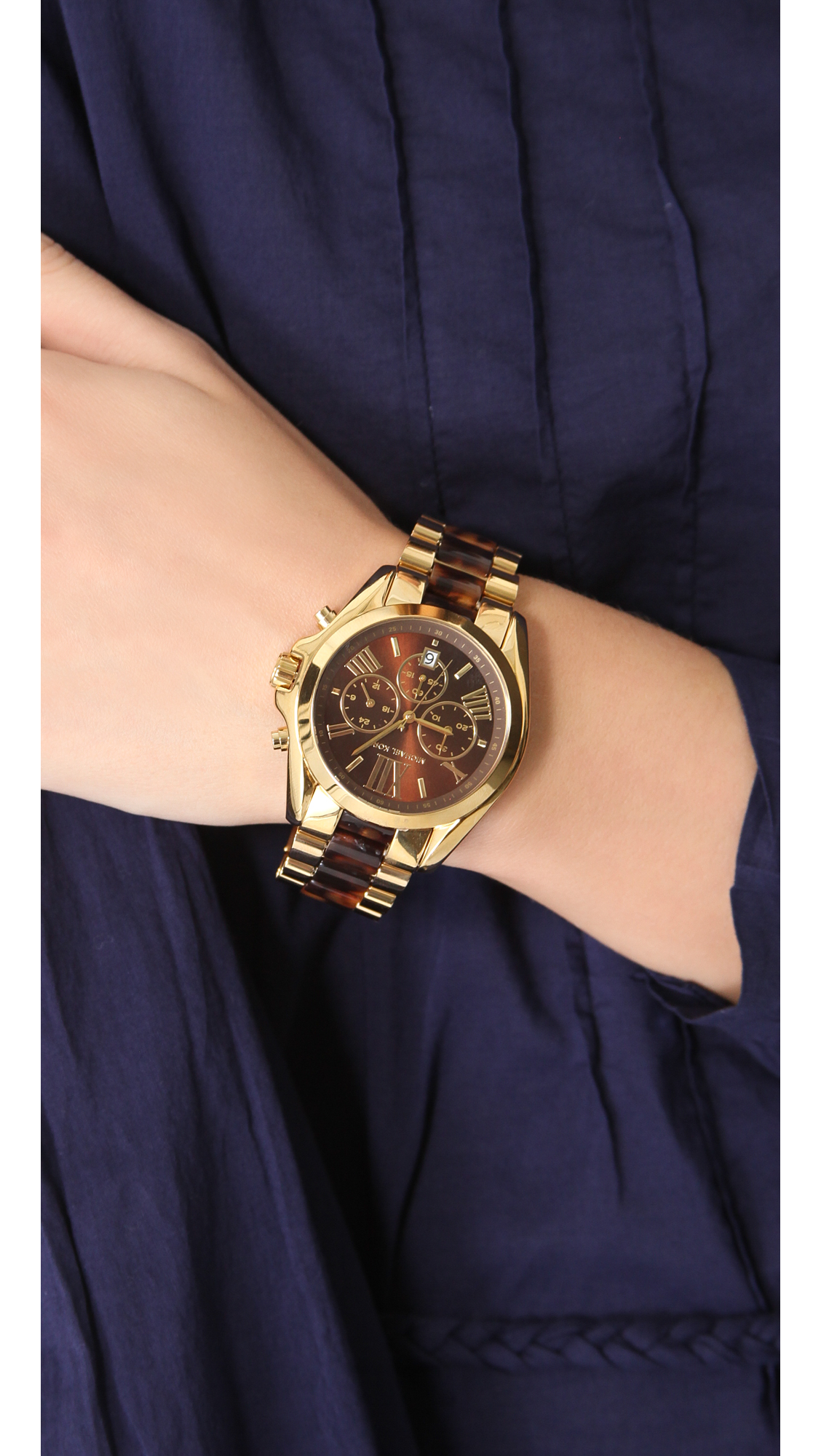 Michael Kors Bradshaw Chronograph Watch - Tortoise/Gold in Metallic | Lyst