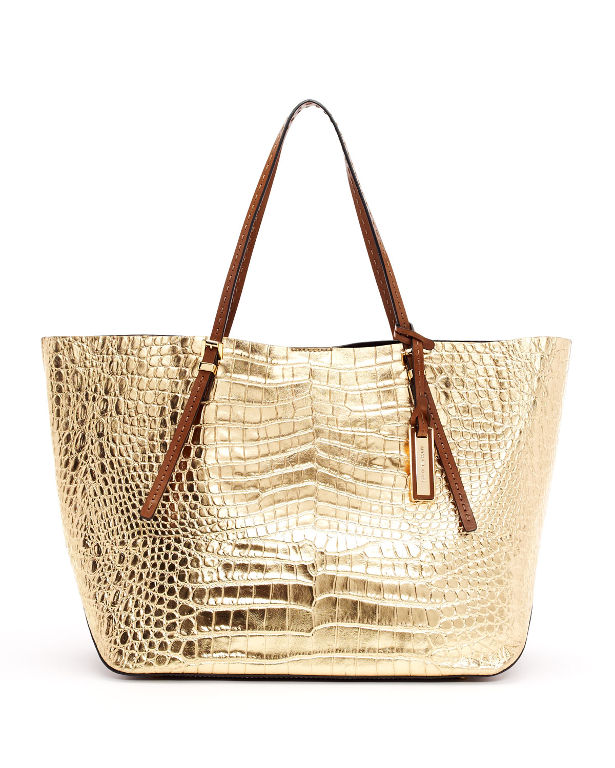 gold tote handbag