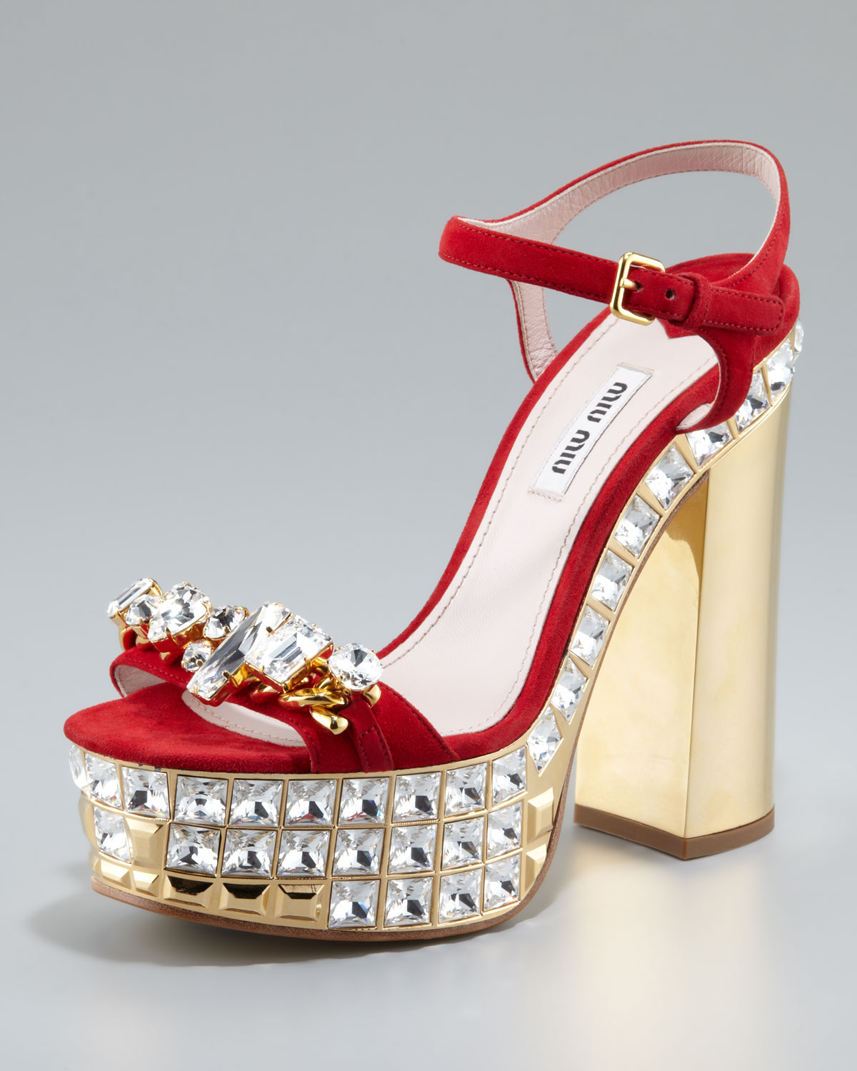 red jeweled sandals