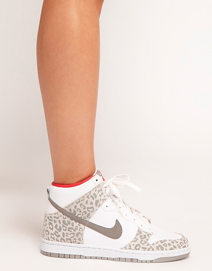 Nike Dunk Grey Leopard High Top Trainers | Lyst