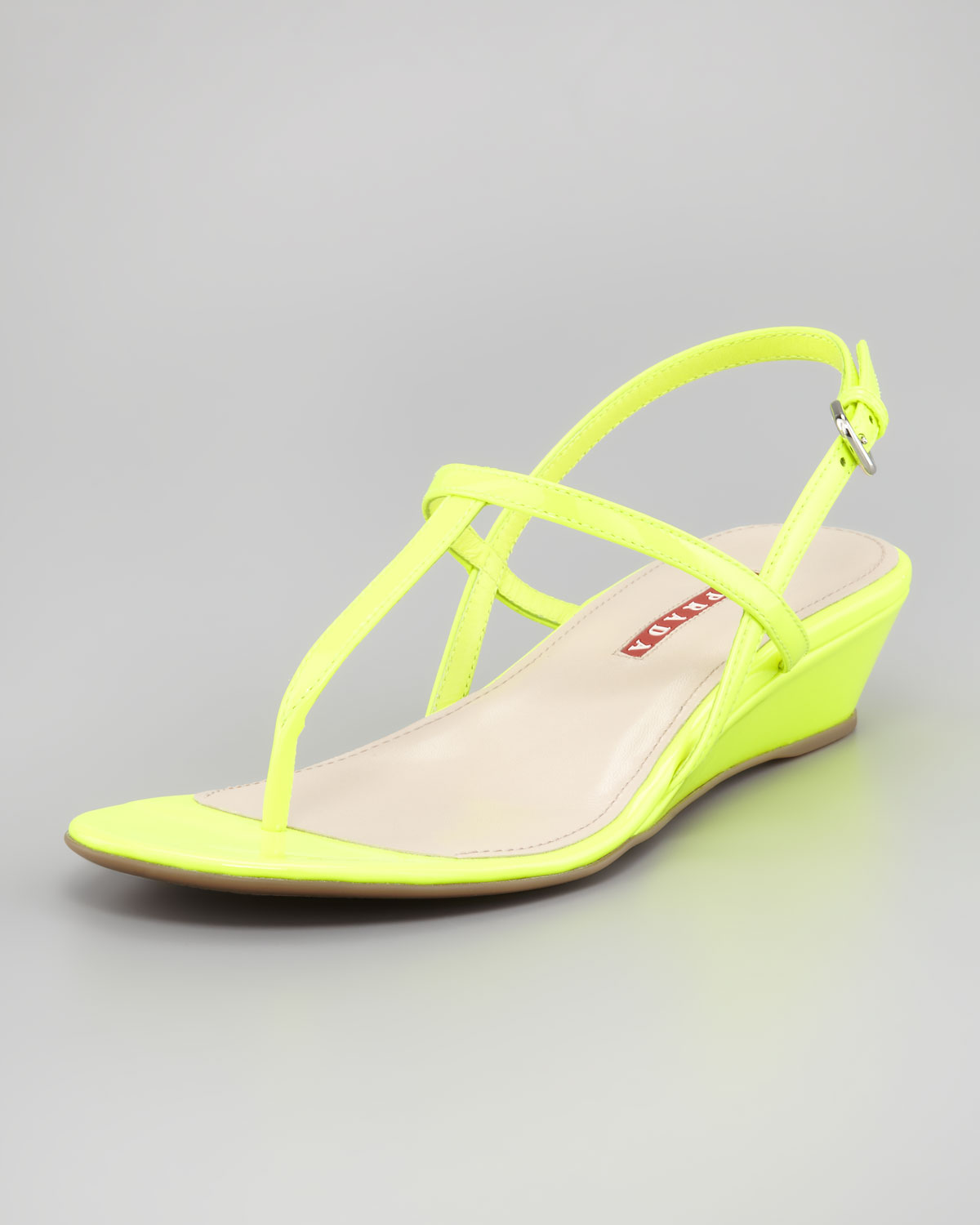 neon yellow wedge sandals