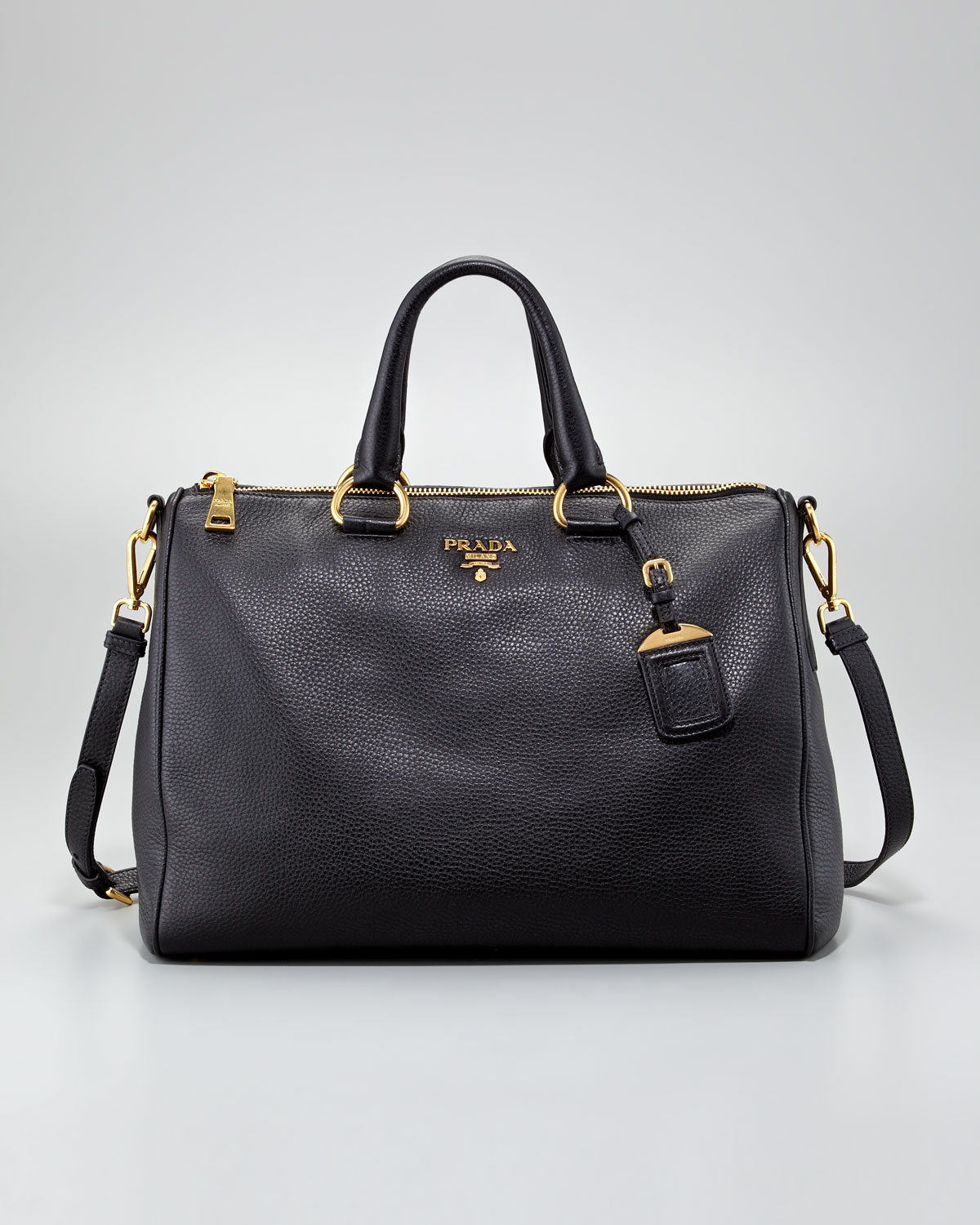 prada daino medium leather tote bag