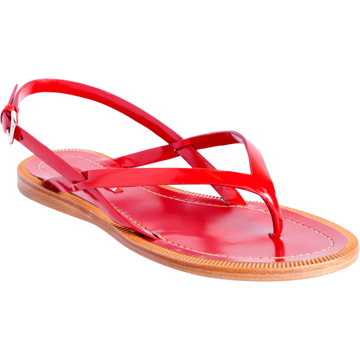 Prada Thong Slingback Sandal in Red | Lyst