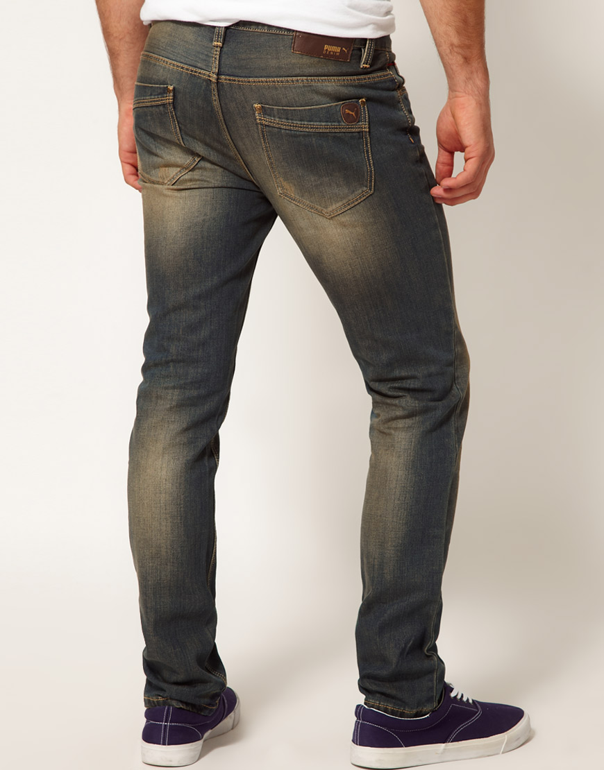 PUMA Jeans Slim Fit Dirty Wash in Blue for Men | Lyst Canada
