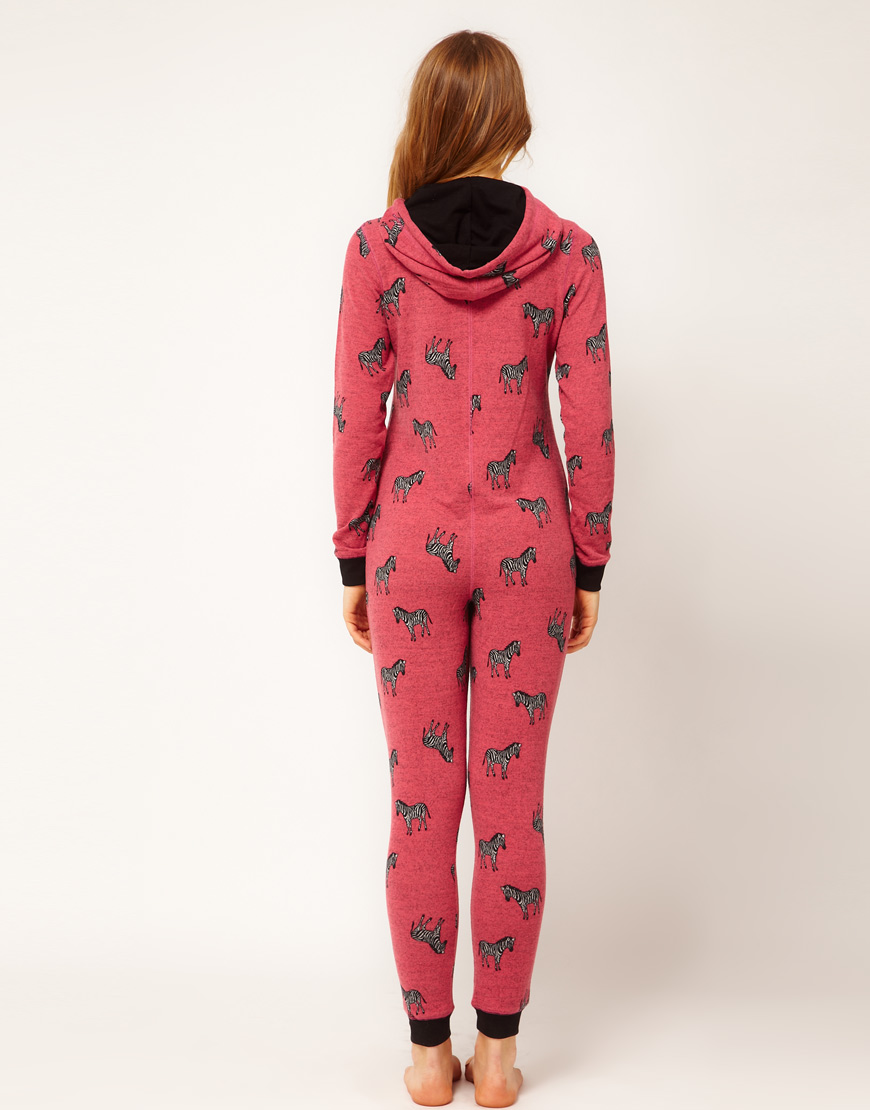 Lyst River Island Zebra Onesie in Pink
