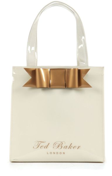 Ted Baker Bowbag Small Bow Ikon Bag in Beige (cream) | Lyst