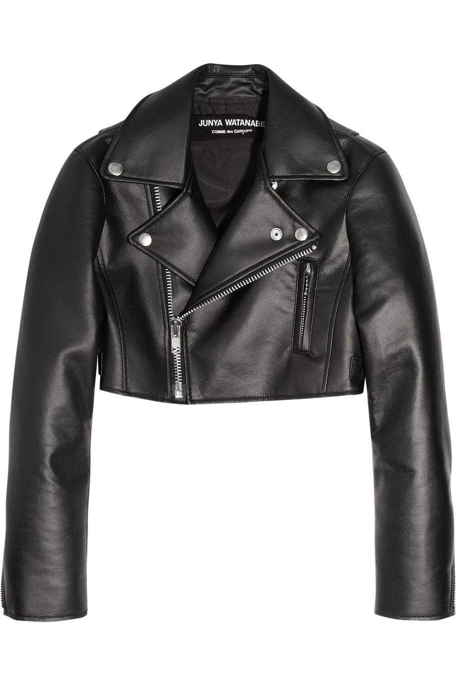 Lyst Junya Watanabe Cropped Faux Leather Biker Jacket In Black Gallery