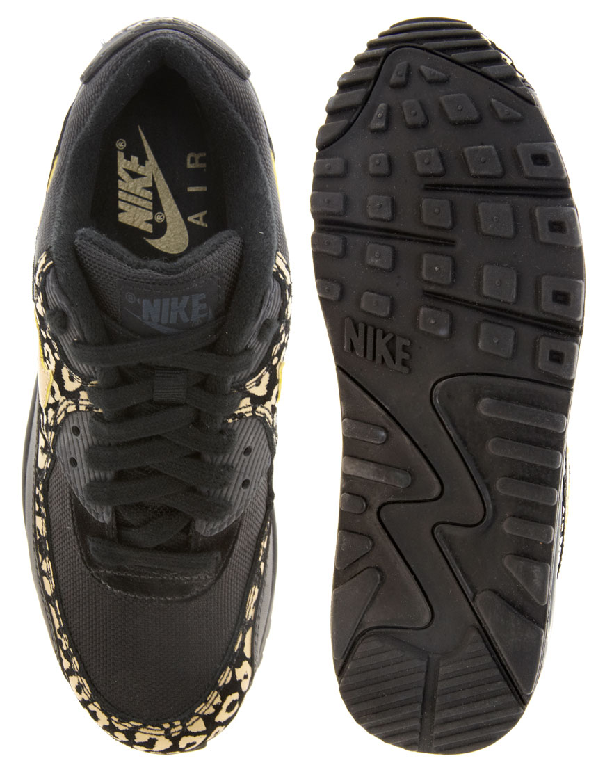 nike air max 90 black and gold leopard 