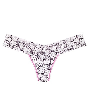Hanky Panky Thong Hello Kitty Low Rise Printed in Black | Lyst