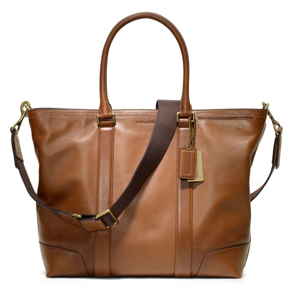 COACH Bleecker Legacy Leather Business Tote in Brown