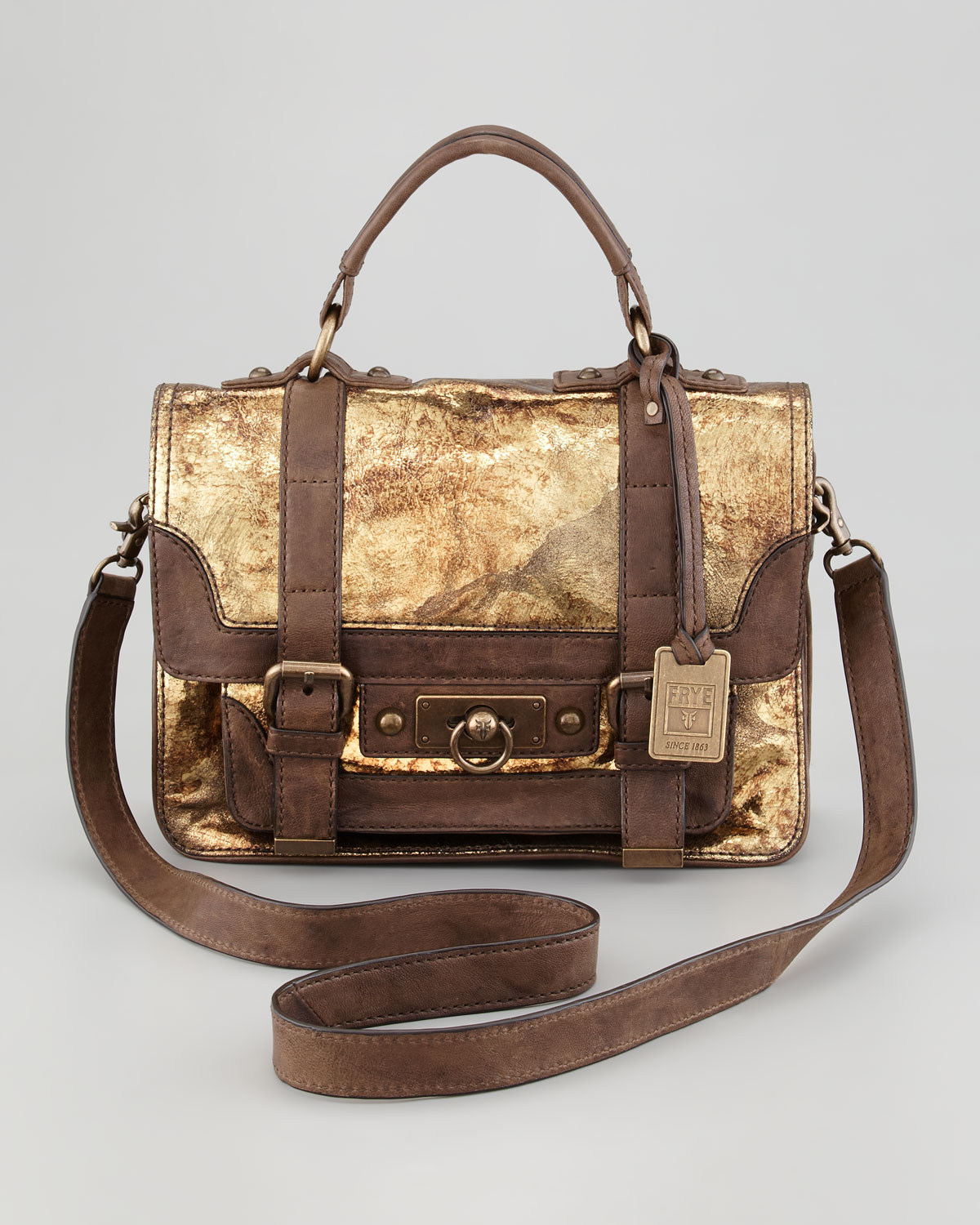 frye metallic bag