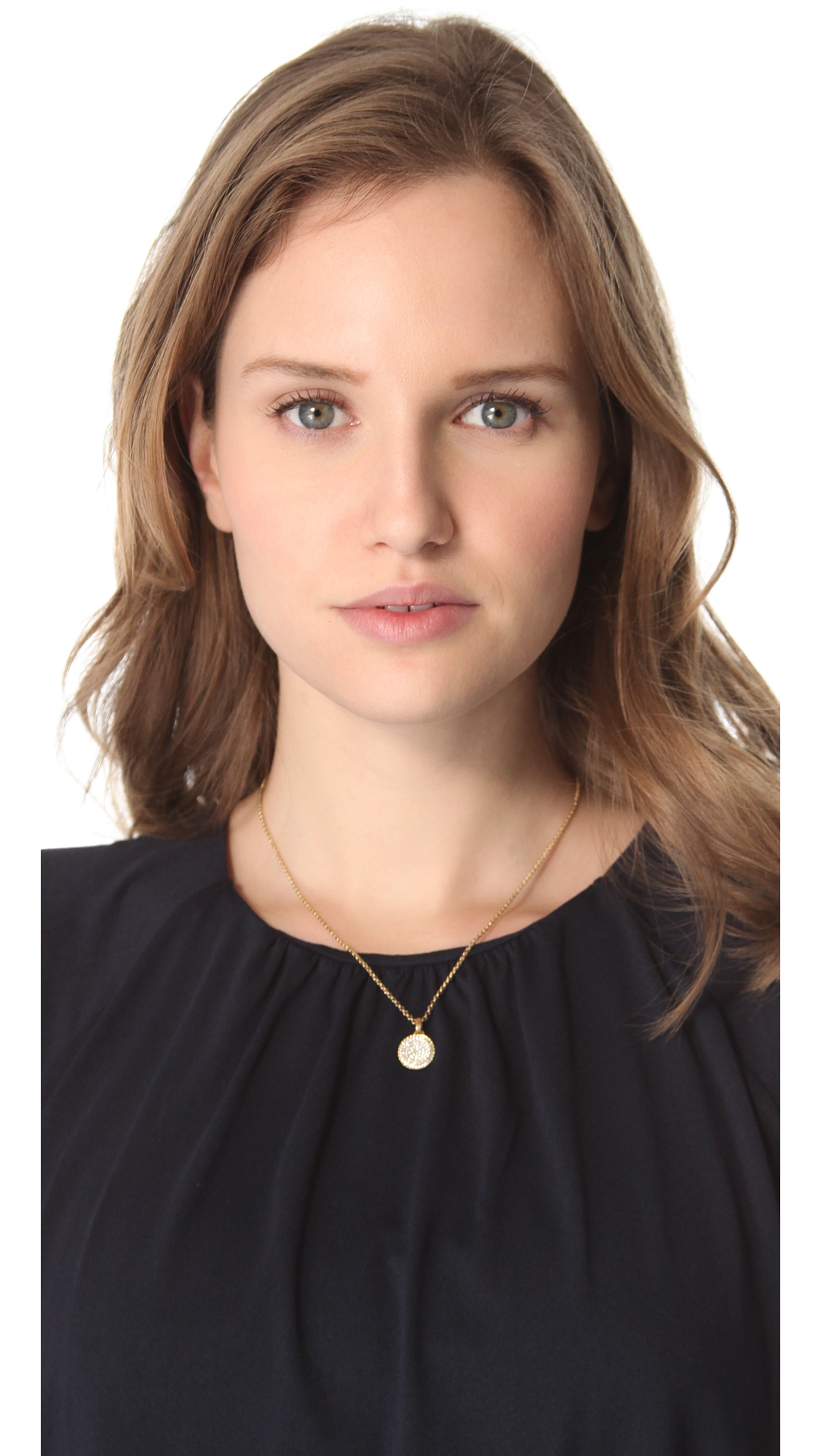 michael kors branded disc necklace