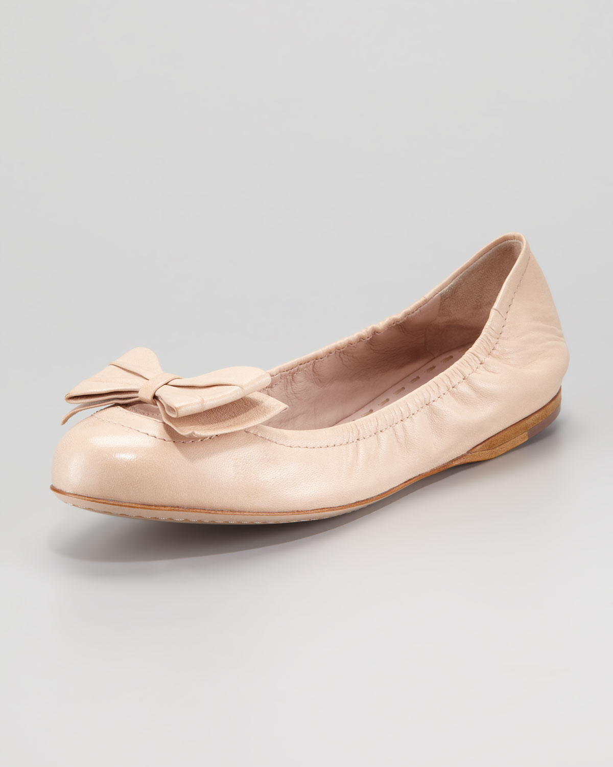 nude bow flats