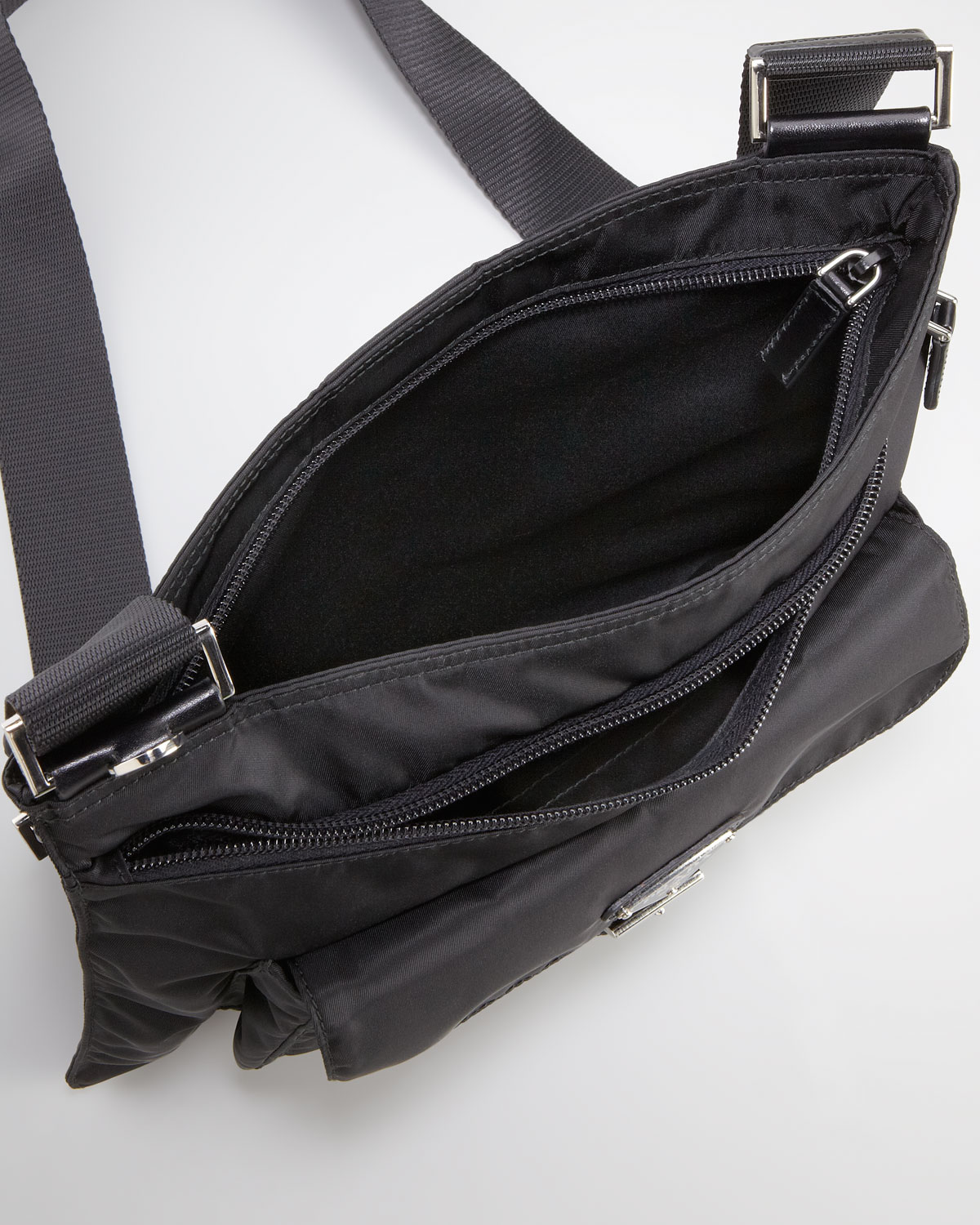 prada men's nylon messenger bag