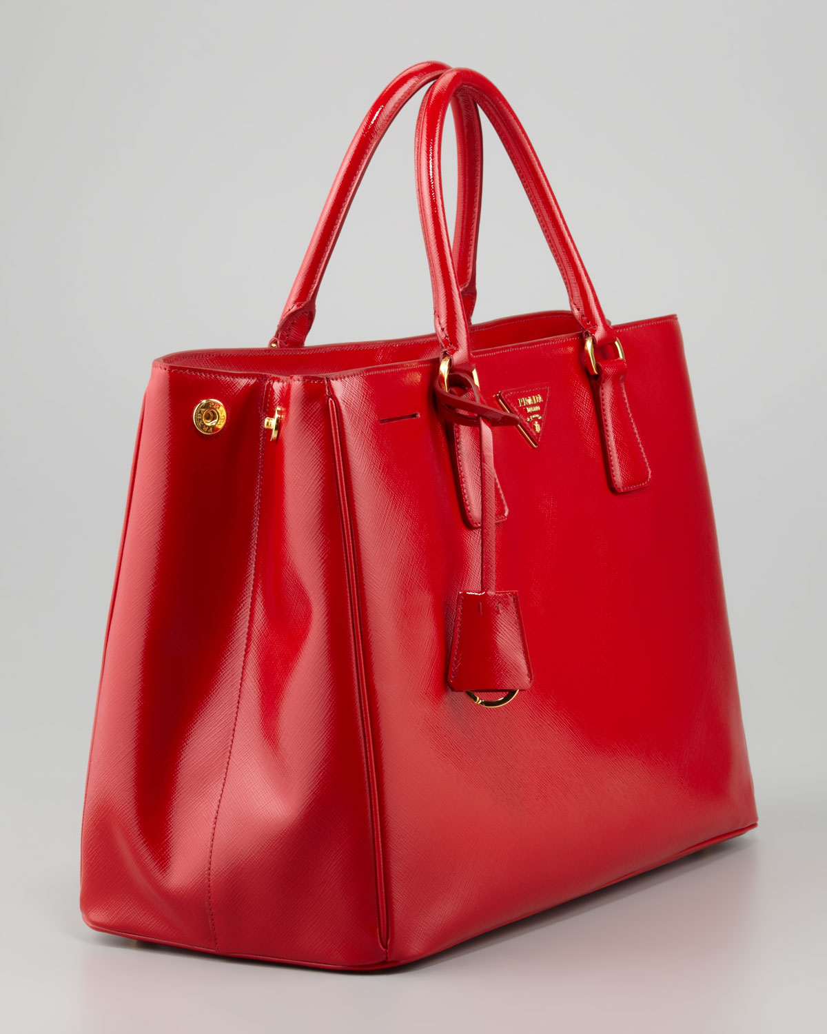 Prada Saffiano Vernice Gardeners Tote Bag Rosso in Red (rosso) | Lyst  
