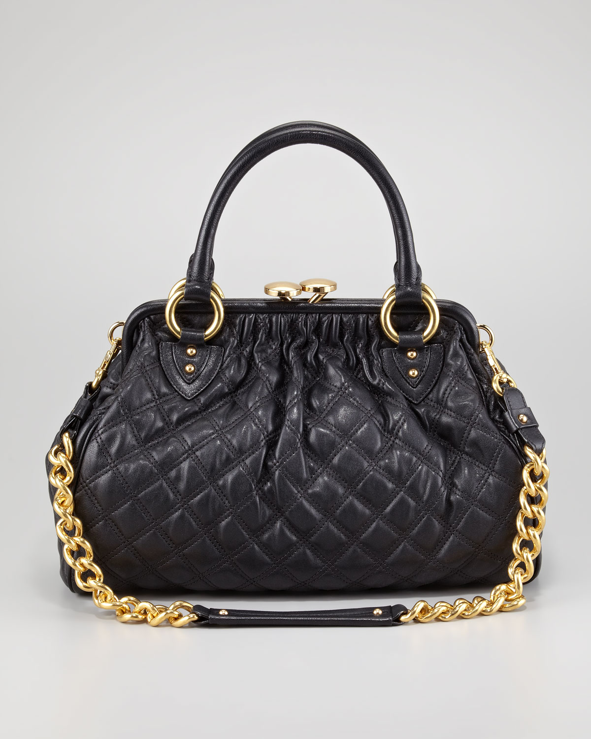 Marc Jacobs Stam Quilted Leather Satchel Bag in Black - Lyst