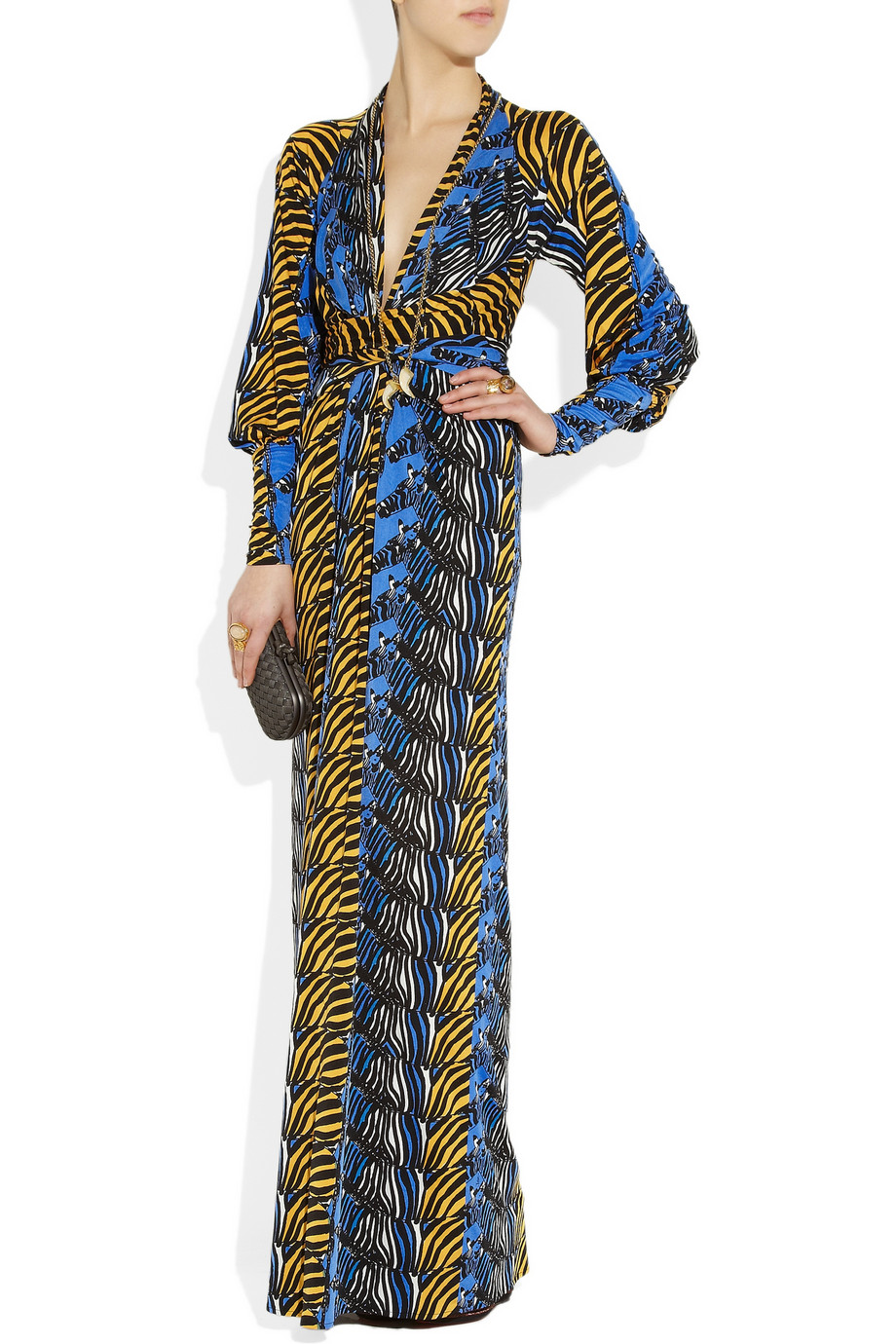 Issa Zebra Print Silk Jersey Maxi Dress | Lyst