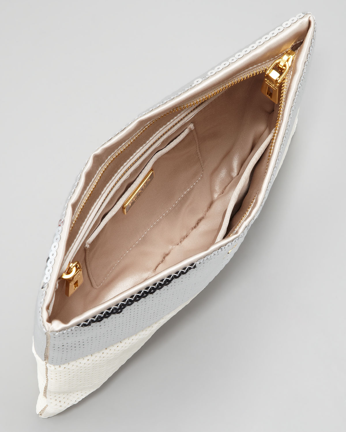 prada beige cloth clutch bag  