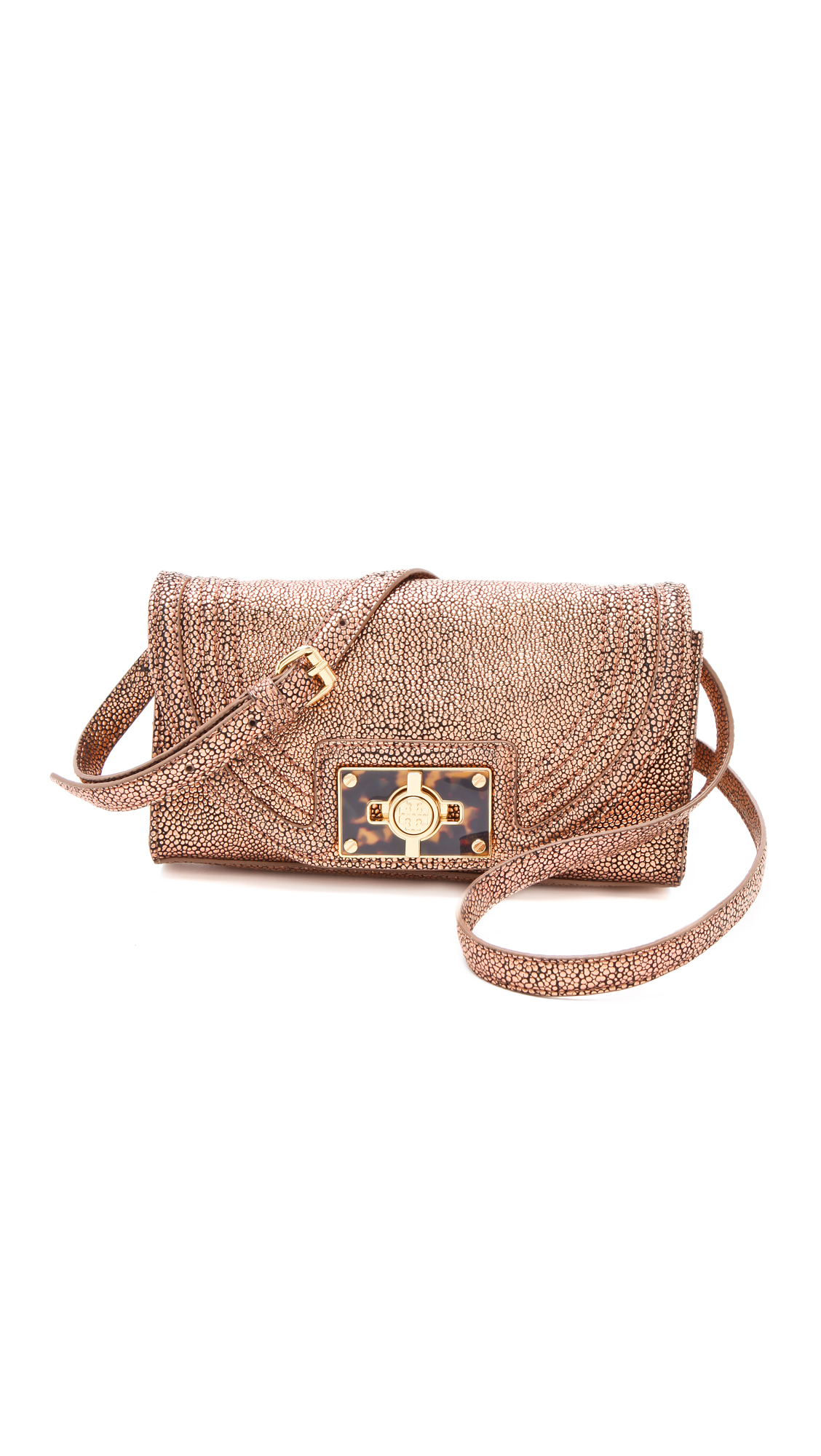 tory burch logo clutch