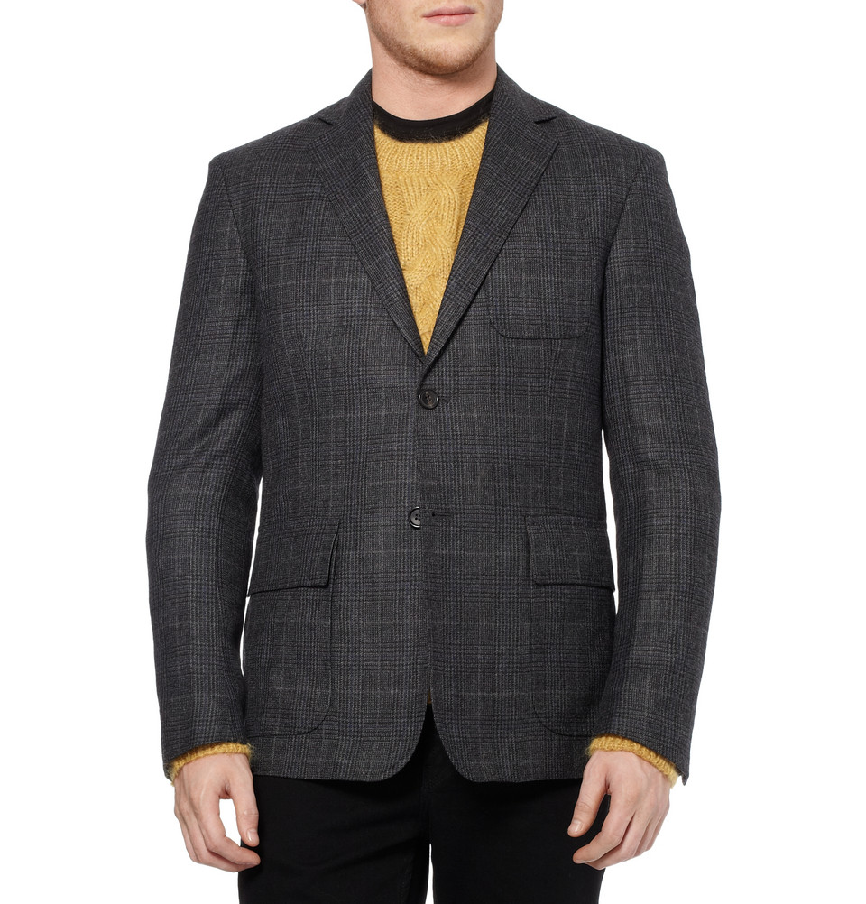 Billy Reid Rustin Prince Of Wales Check Wool Blazer in Gray for Men - Lyst