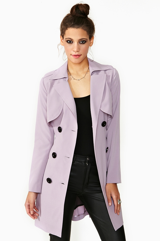 Nasty Gal Camille Trench Coat in Purple | Lyst