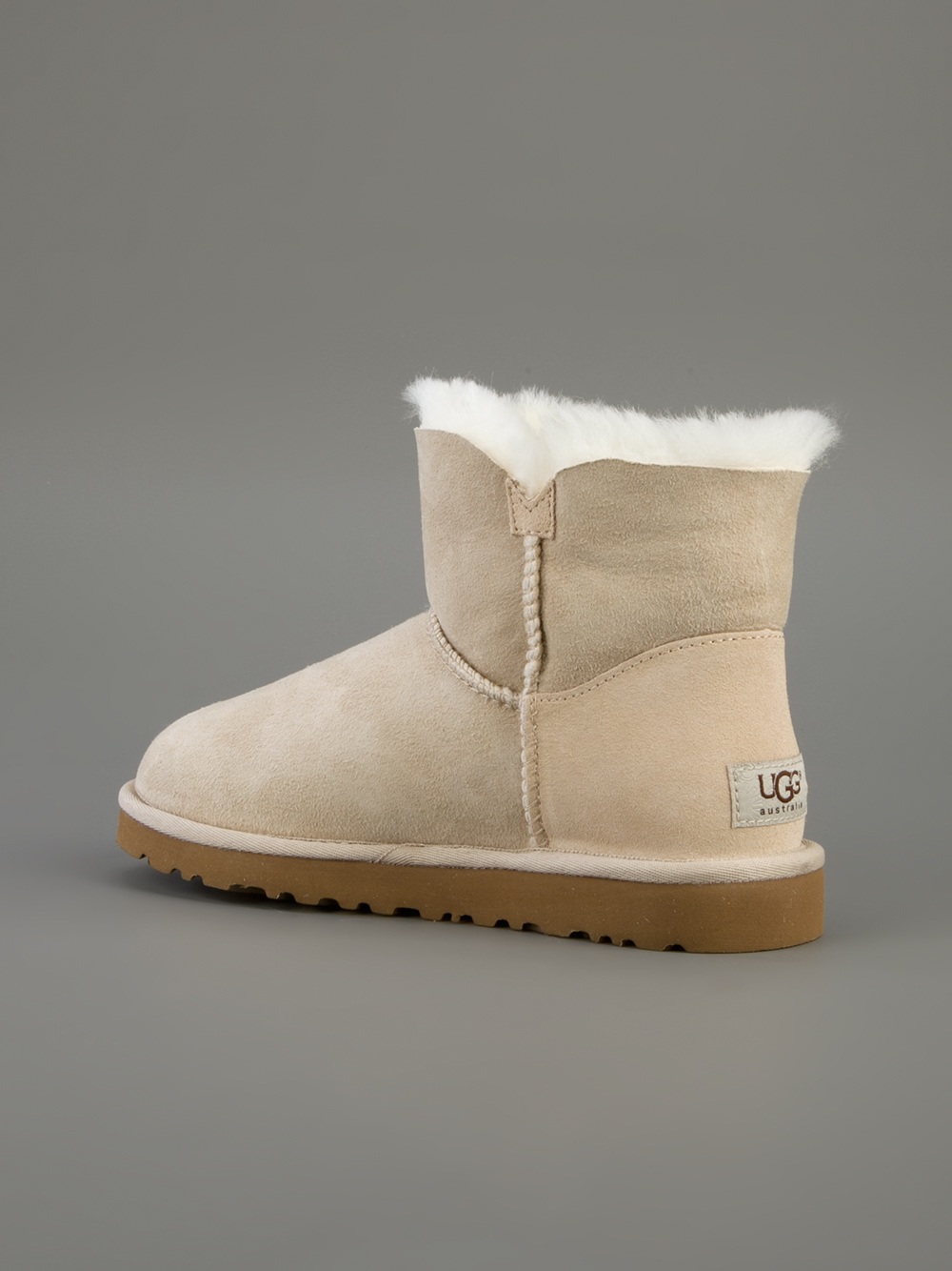 UGG 'mini Bailey' Button Boot in Nude 