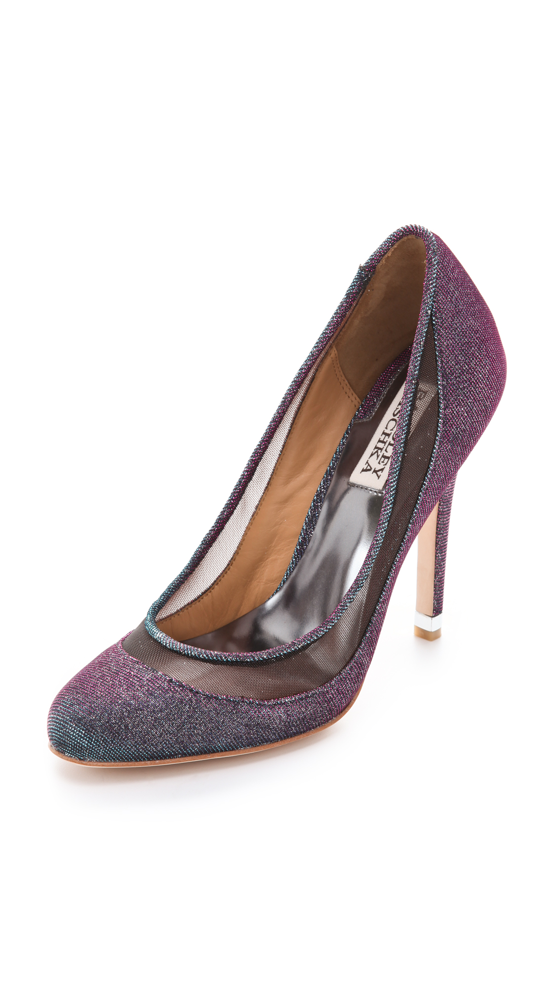 badgley mischka onyx crystal mesh pumps