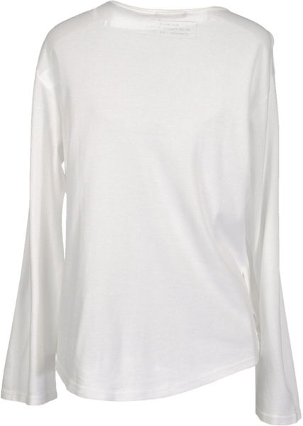 Balmain Long Sleeve Top in White | Lyst