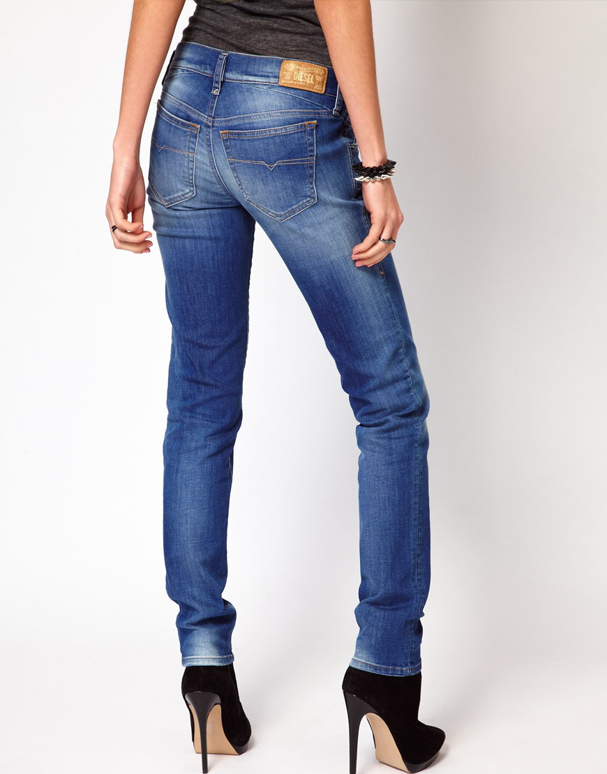 DIESEL Getlegg Skinny Jeans in Blue | Lyst