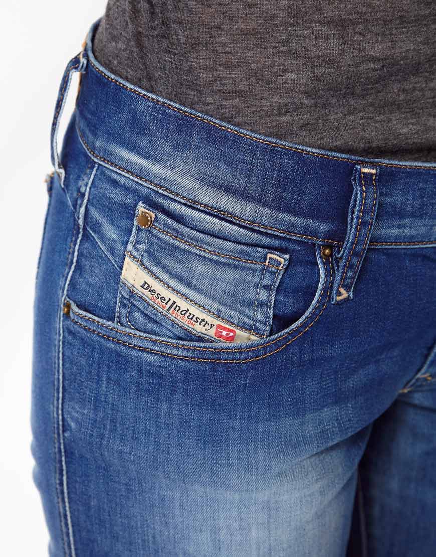 DIESEL Getlegg Skinny Jeans in Blue | Lyst