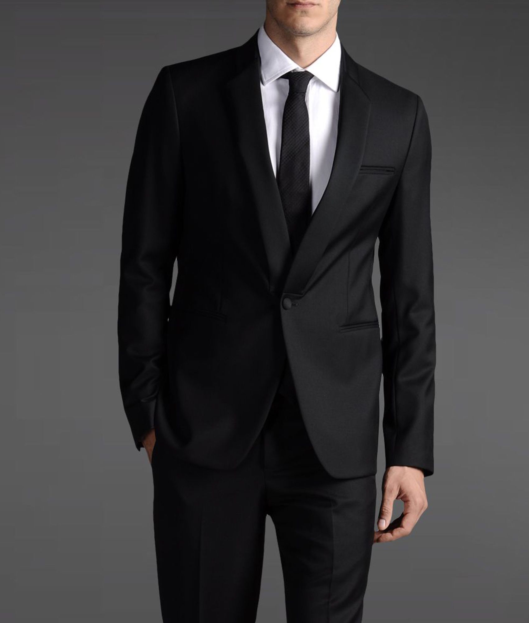 tand Ben depressief Bad Emporio Armani One Button Suit in Black for Men | Lyst
