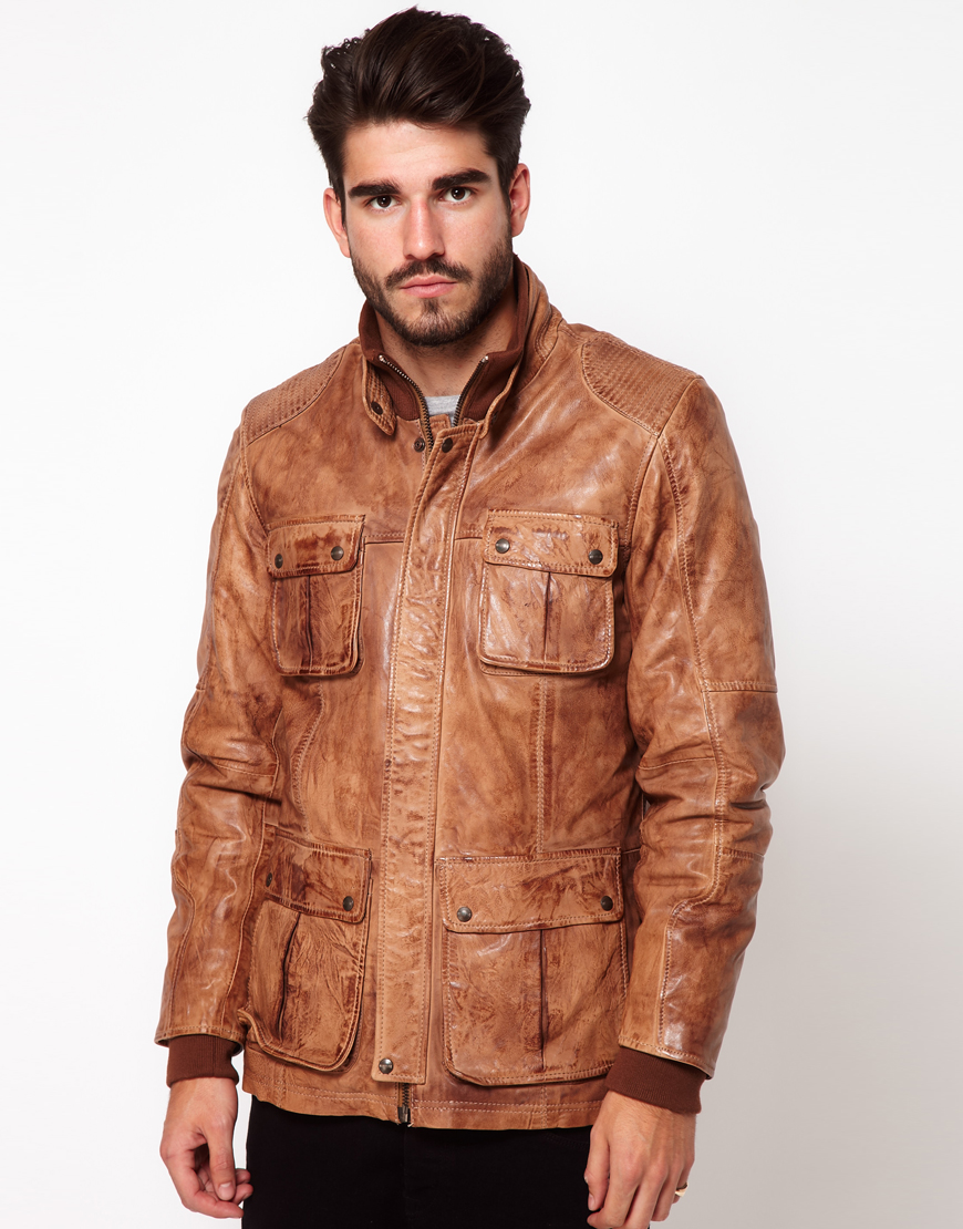 Lyst - Pepe Jeans Pepe Heritage Leather Jacket in Brown for Men